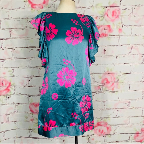 Sunner Dresses & Skirts - Sunner Floral silk shirt like Shift Dress